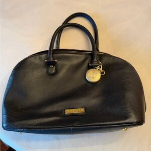 Joy & Iman Black Satchel with Gold Accents